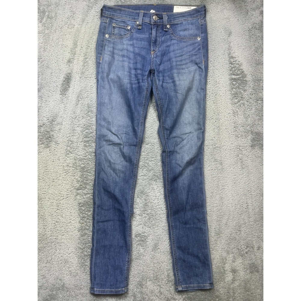 Rag & Bone Cate Mid Rise Ankle Skinny Jeans Womens 26 x 30 Blue Stretch Mid Wash